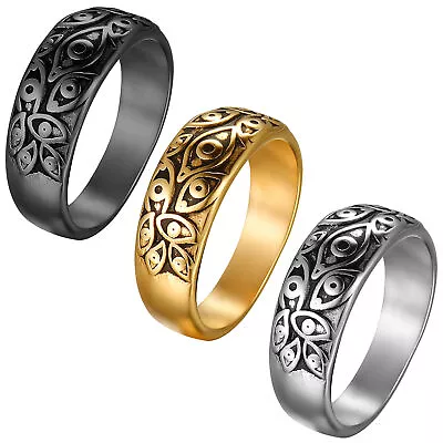 Men's Cool Ring Stainless Steel Ring Eye Gothic Evil Eye Ring For Men Size 7-13 • $9.99