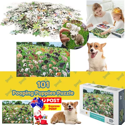 1000 Pieces Jigsaw Puzzle 101 Pooping Puppies Dogs Pooping Puzzles Educational • $15.26