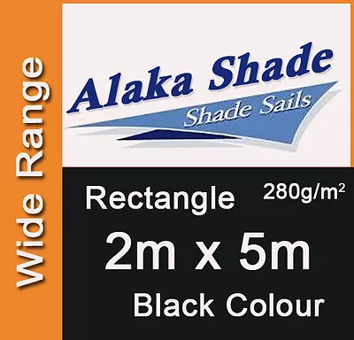 Extra Heavy Duty Shade Sail Black Rectangle 2m X 5m 2x5m 2 By 5m 2 X 5m 2mx5m • $98.90