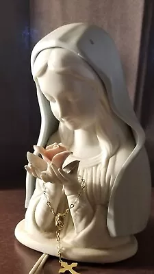 Antique Westminster Porcelain Madonna With Rose Lamp/ Night/Prayer Light  • $55.83