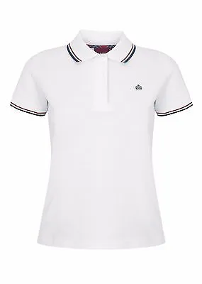Ladies Merc London Classic Slim Fit Retro Soft Cotton Polo Shirt Rita - White • $53.50