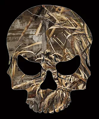 Skull Decal - Camouflage Pattern Vinyl Skull Sticker - Choose Pattern Size • $5.10