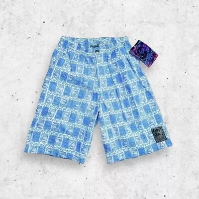 Vtg NWT NOS 80s 90s Instinct All Over Print Surf Shorts Skate Deadstock 28 • $44.99