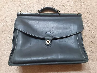 Coach Vintage Black Leather Business Computer Briefcase Laptop Messenger Bag • $60