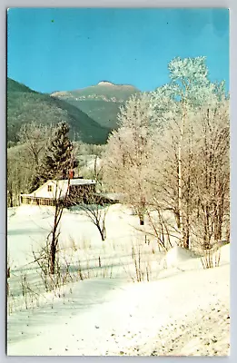 Vintage Postcard VT Vermont Camel's Hump Mountain Winter Scene Snow House • $1.97