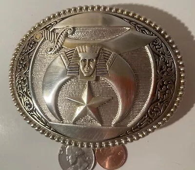 Vintage Metal Belt Buckle Silver GP Masonic Masons Silversmith Collection • $120