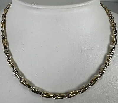 CARTIER 1970’S TWO-TONE 18 KT GOLD CHAIN LINK VINTAGE NECKLACE 28.1 Grams ~ 17” • $5750