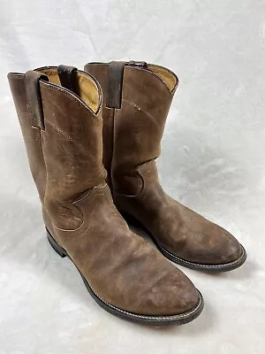 Justin 3408 Cowboy Boots Roper Men's Size 9D Leather USA Western • $34.99