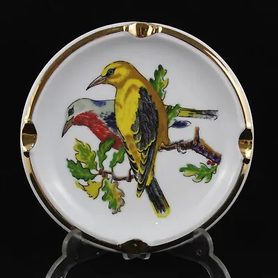 Ashtray Of Porcelain With Picture Bird Houses Chanters Oriol Vintage • $17.73