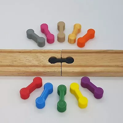 10 X Wooden Train Track Dogbone Connectors (Brio / IKEA / BigJigs Compatible) • £4.76