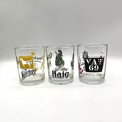£15 • Buy Vintage Whisky Tumblers Advertising Haig Scotch White Horse Vat 69