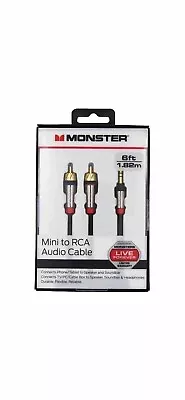 Monster 6-FT 1.82M MINI TO RCA AUDIO CABLE 3.5mm Phone Tablet Speaker TV PC HQ • $14.89