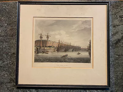 £79.99 • Buy West India Docks Original Antique Print 1808 Rowlandson & Pugin - Framed