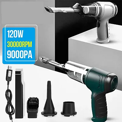 3 In 1 Upgrade Car Vacuum Cleaner Air Blower Wireless Handheld Rechargeable Mini • $18.99