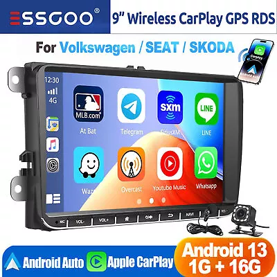 For VW Volkswagen Jetta Passat Carplay GPS Android 13 9 Car Stereo Head Unit BT • $98.98