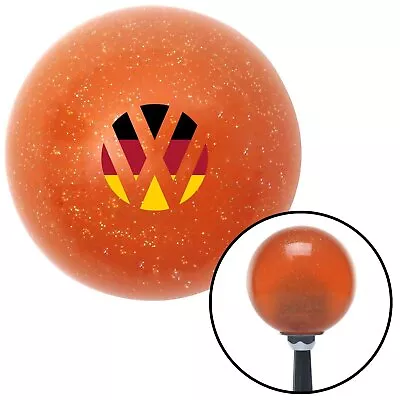 VW Flag Logo Orange Metal Flake Shift Knob W/ M16x1.5 Insert Shifter Auto Brody • $49.95