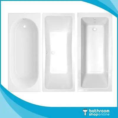 Modern Bathroom Single & Double Ended Bath Gloss White Acrylic Bathtub • £185