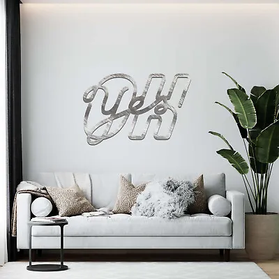 Modern OH YES Metal Wall Art Sign - Celebratory Decor For Bars Game Rooms • £174.95