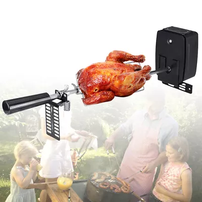 Stainless Steel Rotisserie Set With Motor For BBQ Spit Rod Meat Forks USA • $42.30