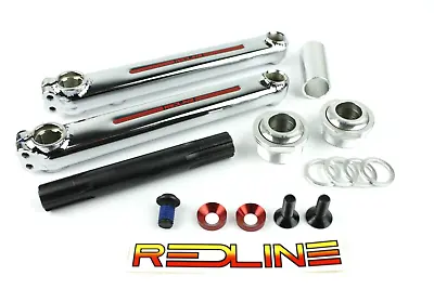 Redline Flight BMX Crank Set Chrome-Moly 180mm & Silver Euro Bottom Bracket • $299