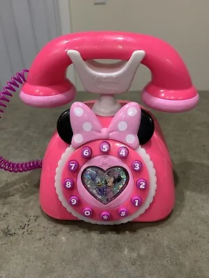 Disney Minnie Mouse Pink Telephone 7  Happy Helpers Talking Toy - Works • $11