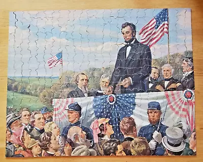 Vintage LINCOLN AT GETTYSBURG Saalfield Quality Picture Puzzle - COMPLETE • $19.99