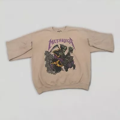 Vintage Metallica 'Here Comes Revenge' Crew Sweatshirt - Size Large (Tan) • $18