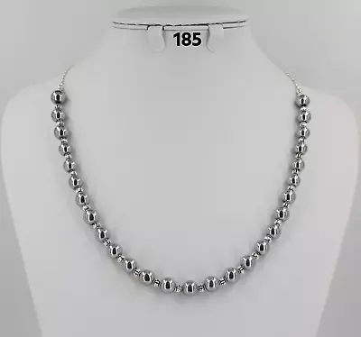 Hematite Bead Tibetan Silver Necklace Chain 20  Women's Costume Jewellery • £4.25