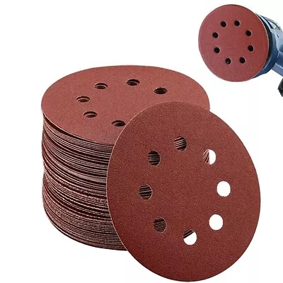 Sanding Discs 125mm 8 Hole 5 Inch Velcr Hook And Loop 40 - 800 Grit • £0.99