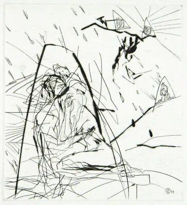 DDR.  Rainy Day  1989 Etching Dagmar RANFT HAM (*1944 D) Autographed • $95.73