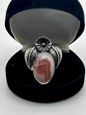 Unique Vintage Botswana Agate Sterling Ring • $65