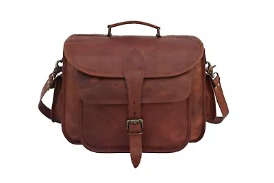 Vintage Leather Camera Satchel Bag DSLR SLR Padded Case Messenger Crossbody Bags • $75.99