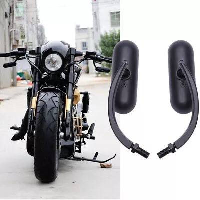 Black Motorcycle Mini Oval Mirrors For Harley Davidson V Rod Night Rod Special • $31.99