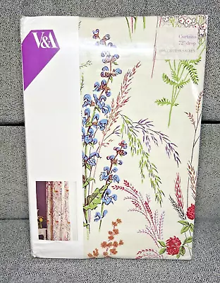 V & A Blythe Meadow Unlined Curtains 72 Inch Drop 168 X 183 Cm Brand New Floral • £79.99