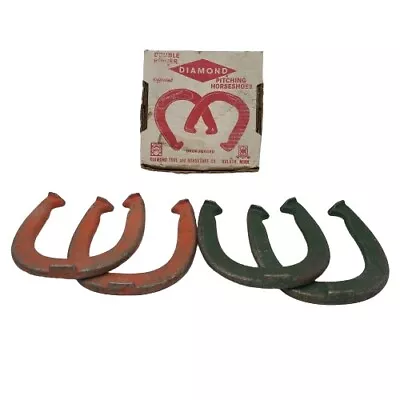 Diamond Horseshoes Double Ringer Drop Forged In Original Box Set 4 Made USA Vtg • $31.99