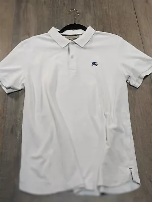 Burberry London Polo Shirt Mens Large White Short Sleeve Casual Logo Embroidered • $49.99