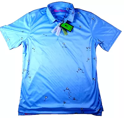  New  Robert Graham Men's Polo Shirt Clubhouse Performance Martini Golf Shirt M • $53.99