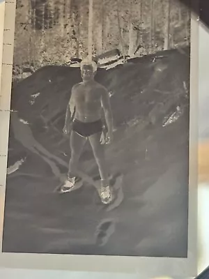 1930s 40s Black And White Photograph Negitive Man In Underwear Logger  • $10