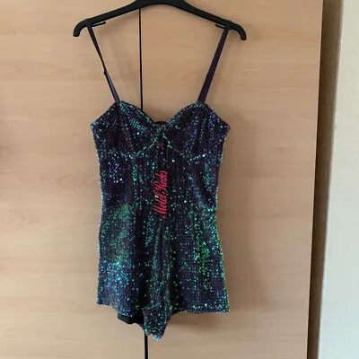 Motel Rocks Green Strap Sequin Embellished Iridescent Playsuit Size Small 8 • $37.30