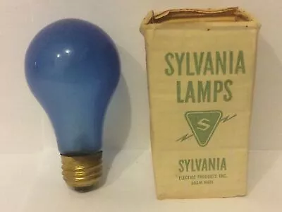 Vintage Sylvania Lighting Blue Light Bulb Works Late 1930s Salem Mass. • $10