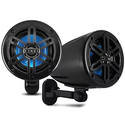 Pyle High-Powered Compact 4'' Waterproof Rated 2-Way Marine Box Speaker (Black) • $56.99