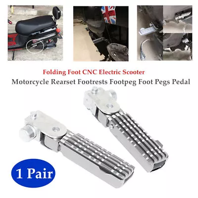 Pair Folding Foot CNC Motorcycle Scooter Back Pedal Rear Non-slip Rest Footpeg • $16.79