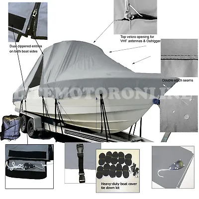 $409.95 • Buy Sea Ray 250 SLX Cruiser Wakeboard Tower T-Top Hard-Top Boat Storage Cover
