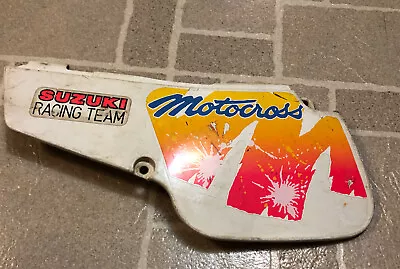 1986 SUZUKI RM80 Left Side Cover / Panel 47211-02B00 Suzuki Racing Team White • $69.99