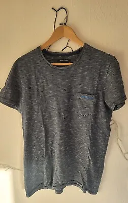 Marco O'Polo Slub Cotton Shaped Fit T-shirt Size: Medium Navy White Striped • £15