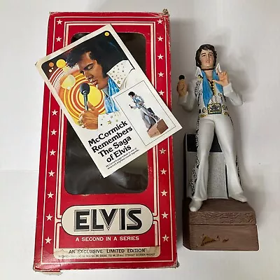 Vintage Elvis '77 McCormick Whisky Decantur With Original Box •Empty 15 Inch • $64.99