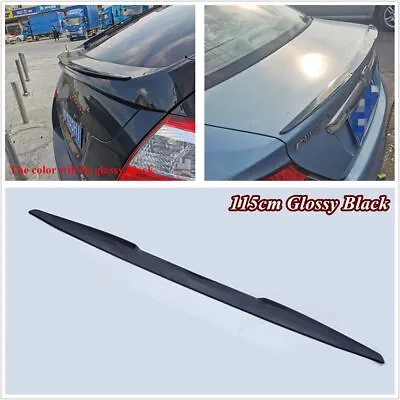 Universal Flexible 115cm Glossy Black Car Rear Roof Lip Tail Trunk Spoiler Wing • $47.96