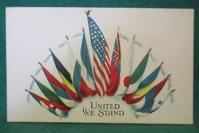 Estate Sale ~ Vintage Patriotic Postcard - United We Stand • $2.50