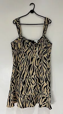 £14.99 • Buy TOPSHOP Women's Cami Mini Dress In Zebra Print (Size UK 18) -Petite, Slim Fit