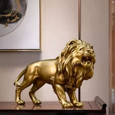 10 Inch Lion Statue Figurine Sculpture Resin Collectible Gifts For Lion Lover... • $53.62